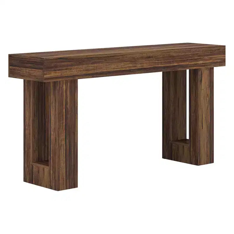 Table console de style rustique en bois de 63 pouces, table d'appoint d'entrée