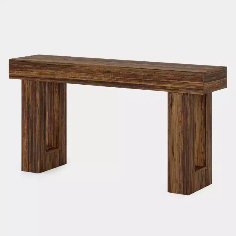 Table console de style rustique en bois de 63 pouces, table d'appoint d'entrée