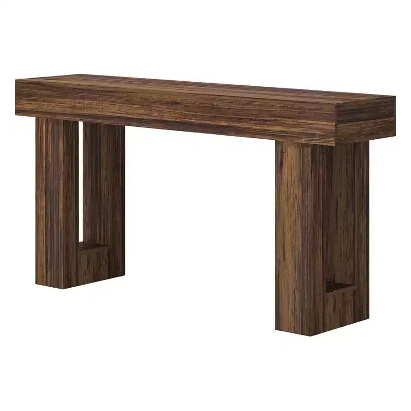 Table console de style rustique en bois de 63 pouces, table d'appoint d'entrée