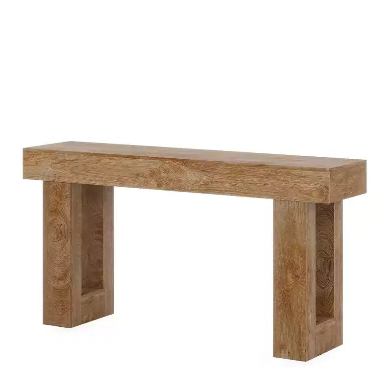 Table console de style rustique en bois de 63 pouces, table d'appoint d'entrée