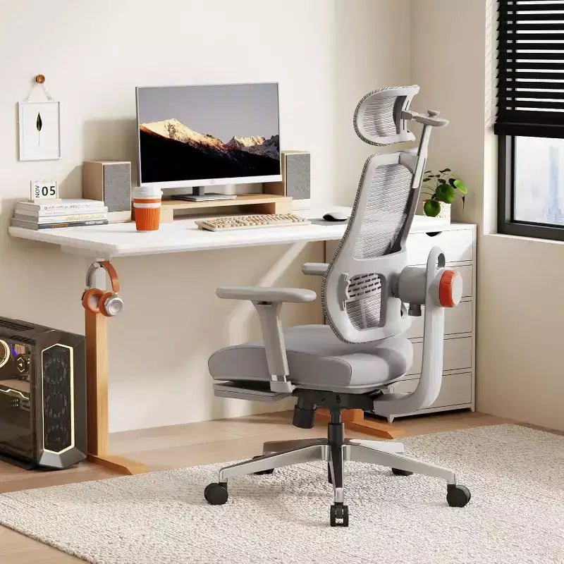 Chaise de bureau avec repose-pieds - accoudoirs 4D