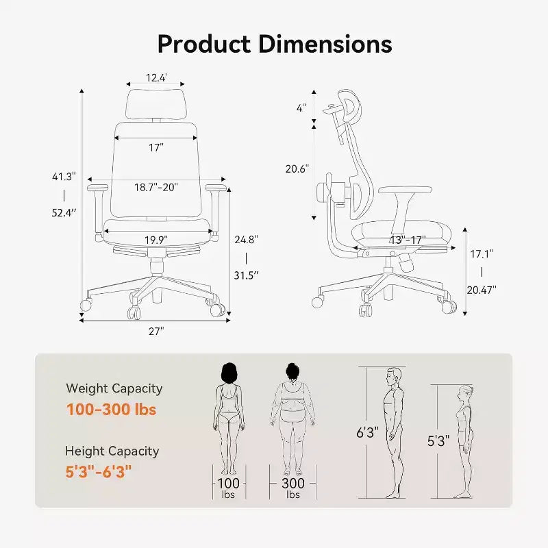Chaise de bureau avec repose-pieds - accoudoirs 4D