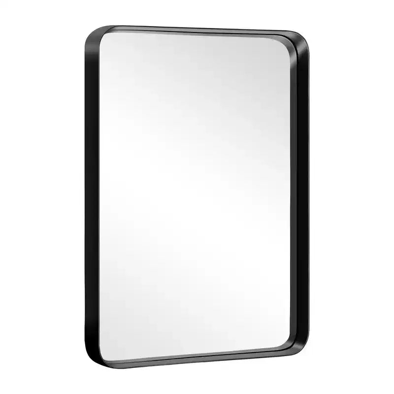 Miroir de Salle de Bain Rectangulaire 38x26 avec Cadre en Alliage d'Aluminium, Miroir Mural pour Chambre, Salon, Entrée, Noir