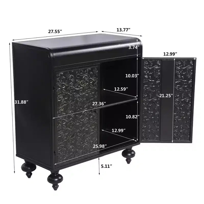 Meuble d'appoint Art avec 2 portes, buffet avec rangement, meuble de rangement décoratif vieilli