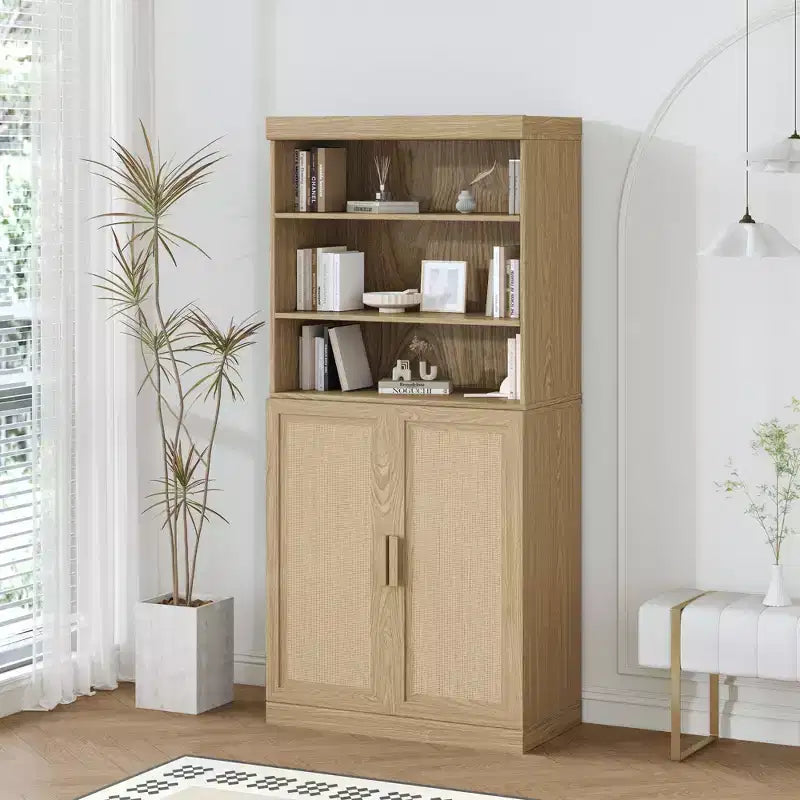 Meuble d'appoint en bois avec étagères réglables