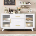 Coffer Bar Cabinet with 2 Fluted Glass Doors