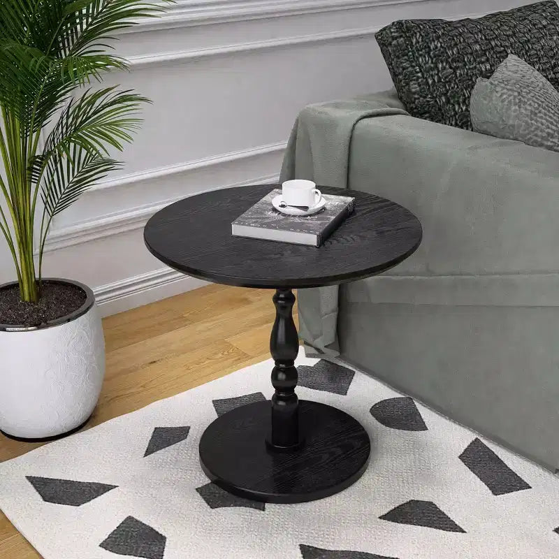 MAYEERTY 23 Black Accent Round Table, Round Side Table, Small Drink Table for Small Space Living Room