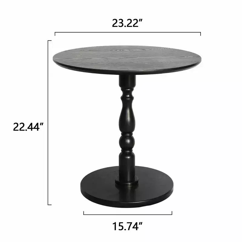 Table basse ronde 23 noire, table d'appoint ronde, petite table à boire pour petit salon