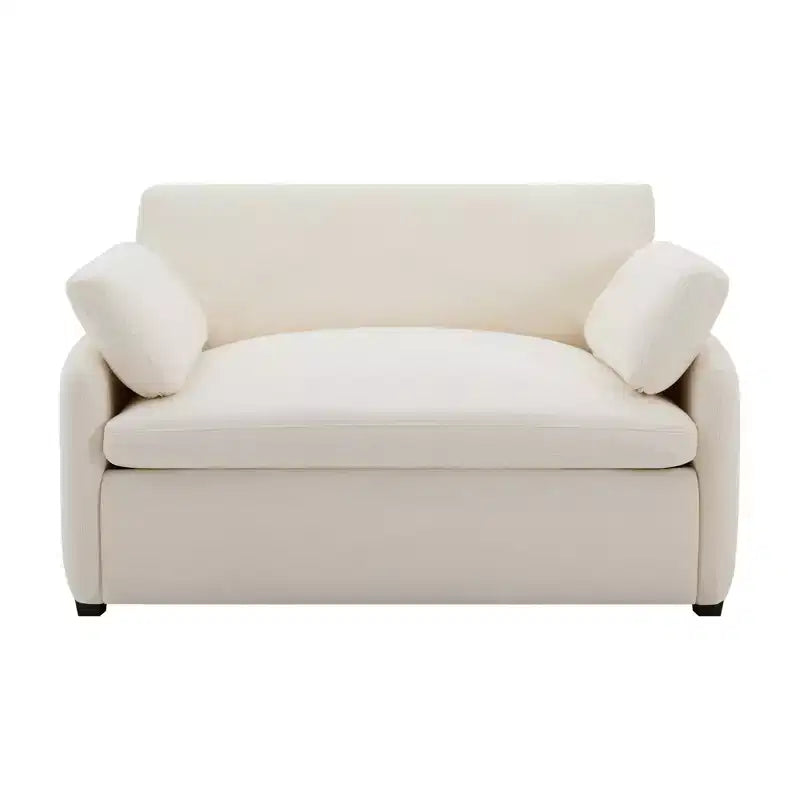 Fauteuil chenille surdimensionné avec assise profonde et coussins décoratifs