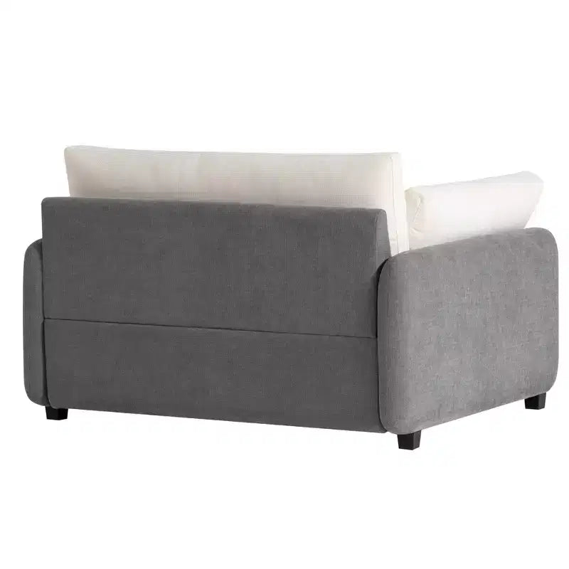 Fauteuil chenille surdimensionné avec assise profonde et coussins décoratifs