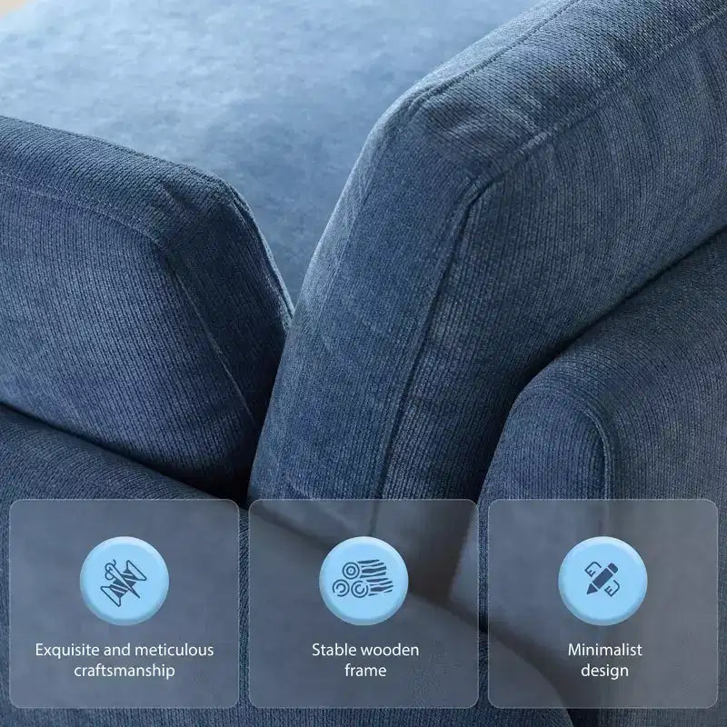 Fauteuil chenille surdimensionné avec assise profonde et coussins décoratifs