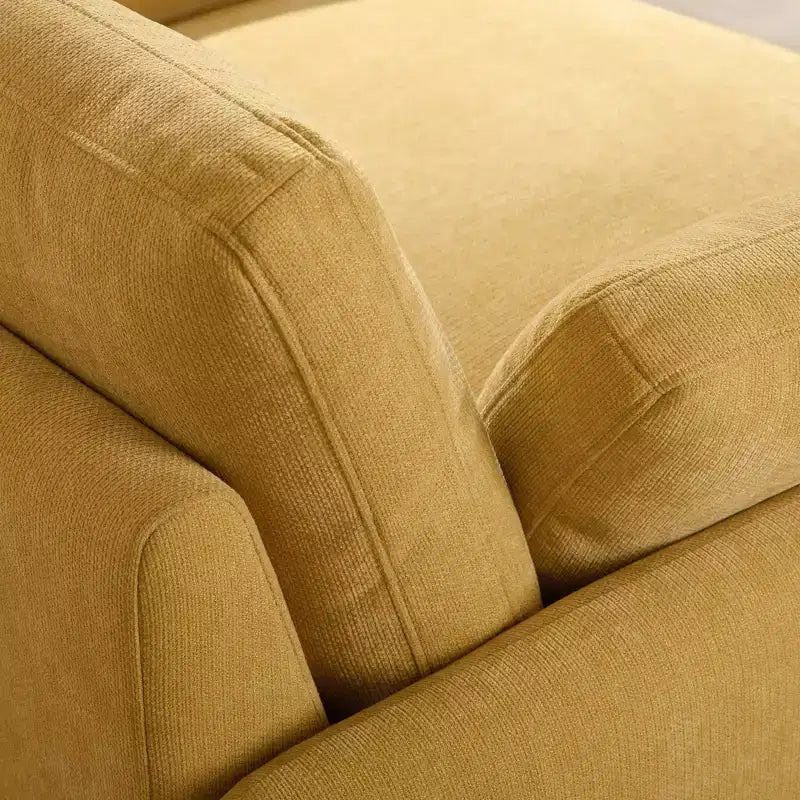 Fauteuil chenille surdimensionné avec assise profonde et coussins décoratifs