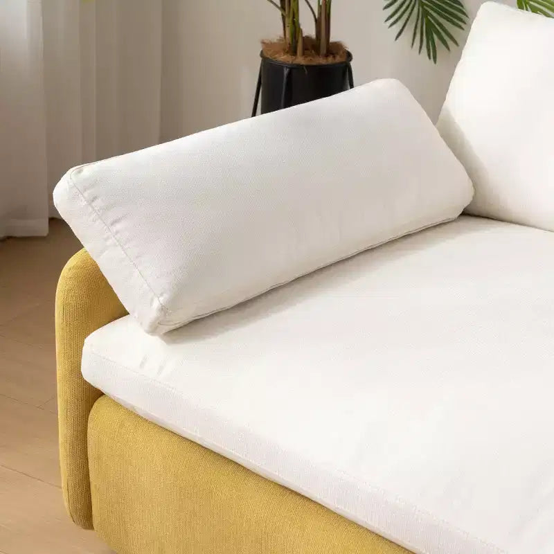 Fauteuil chenille surdimensionné avec assise profonde et coussins décoratifs