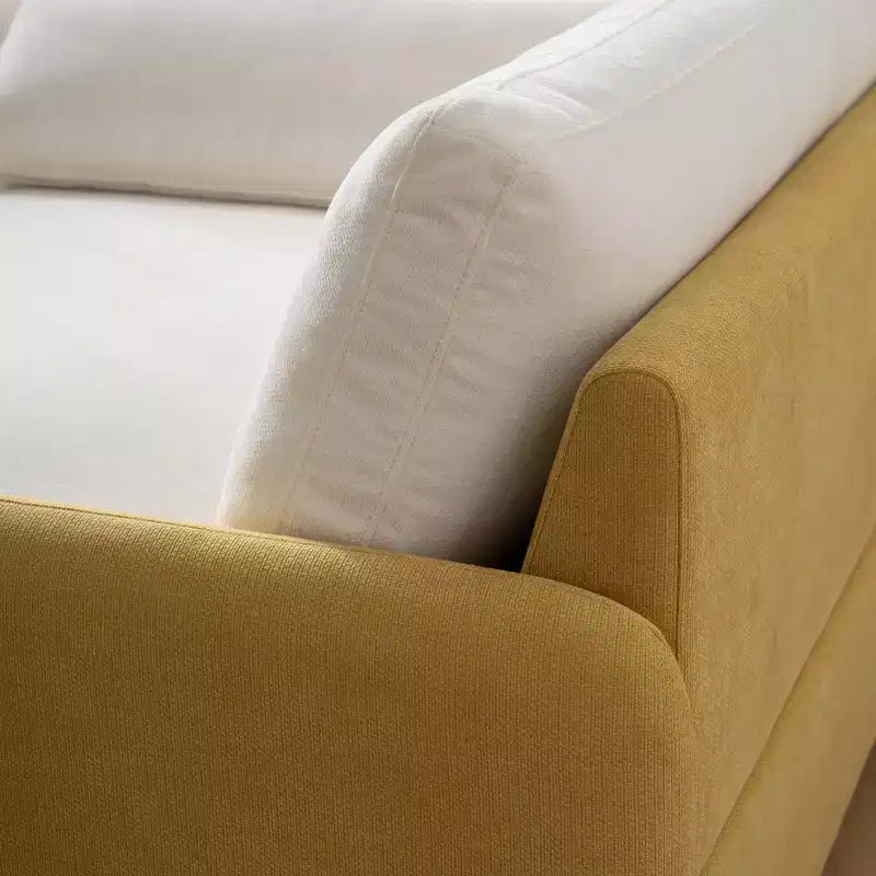 Fauteuil chenille surdimensionné avec assise profonde et coussins décoratifs
