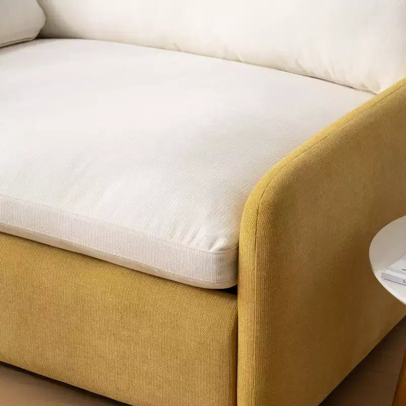 Fauteuil chenille surdimensionné avec assise profonde et coussins décoratifs