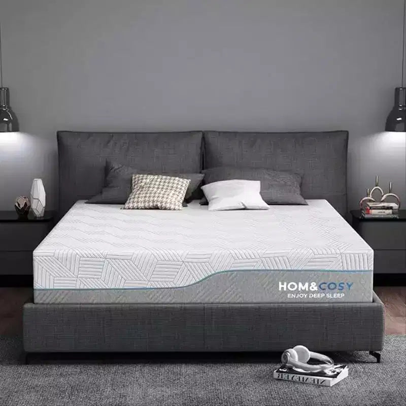 Dyonery Soft mattress, full-size 12/14-inch memory foam bed mattress, ice silk covered, high-quality cool green tea/gel mattress, white
