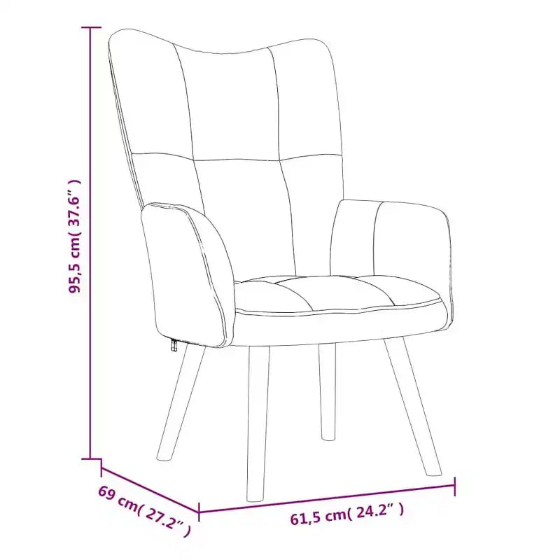 Fauteuil moderne en velours gris clair avec pieds en bois, assise en mousse épaisse rembourrée, blocs esthétiques sur le dossier - Gris clair
