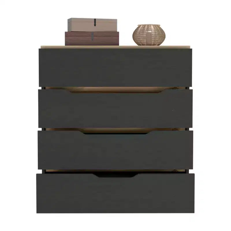 Commode moderne à 4 tiroirs avec plateau supérieur, grands tiroirs, commode de chambre à coucher, d'entrée, commode en bois