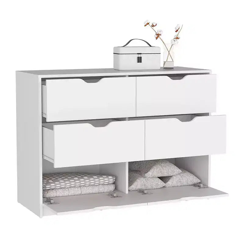 Commode moderne à 4 tiroirs avec plateau supérieur, grands tiroirs, commode de chambre à coucher, d'entrée, commode en bois