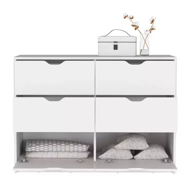 Commode moderne à 4 tiroirs avec plateau supérieur, grands tiroirs, commode de chambre à coucher, d'entrée, commode en bois