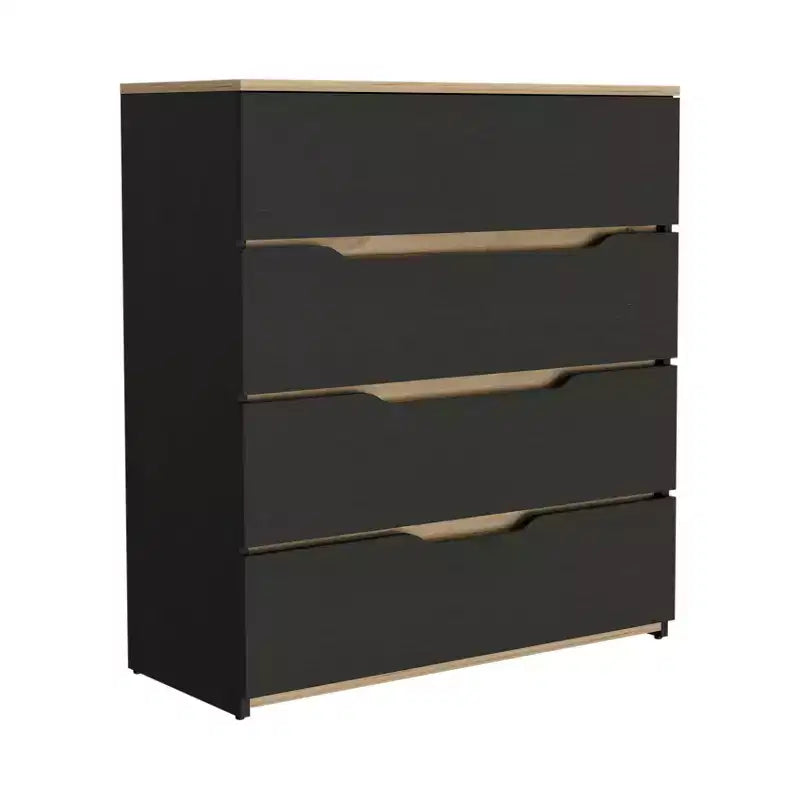 Commode moderne à 4 tiroirs avec plateau supérieur, grands tiroirs, commode de chambre à coucher, d'entrée, commode en bois