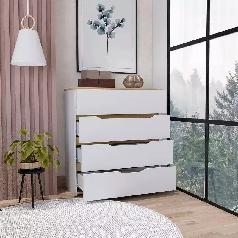 Okak Modern 4-Drawer Bedroom Dressers with Superior Top Spacious Drawers,Chest of Drawers for Bedroom,Entryway,Wooden Dresser Chest