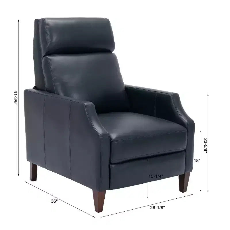 Fauteuil Inclinable Poussoir Fauteuil d'Appoint Fauteuil Inclinable en Similicuir avec Pieds en Bois Massif pour Salon Chambre à Coucher
