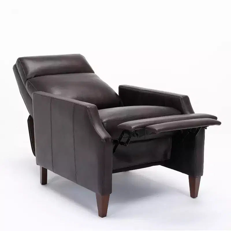 Fauteuil Inclinable Poussoir Fauteuil d'Appoint Fauteuil Inclinable en Similicuir avec Pieds en Bois Massif pour Salon Chambre à Coucher