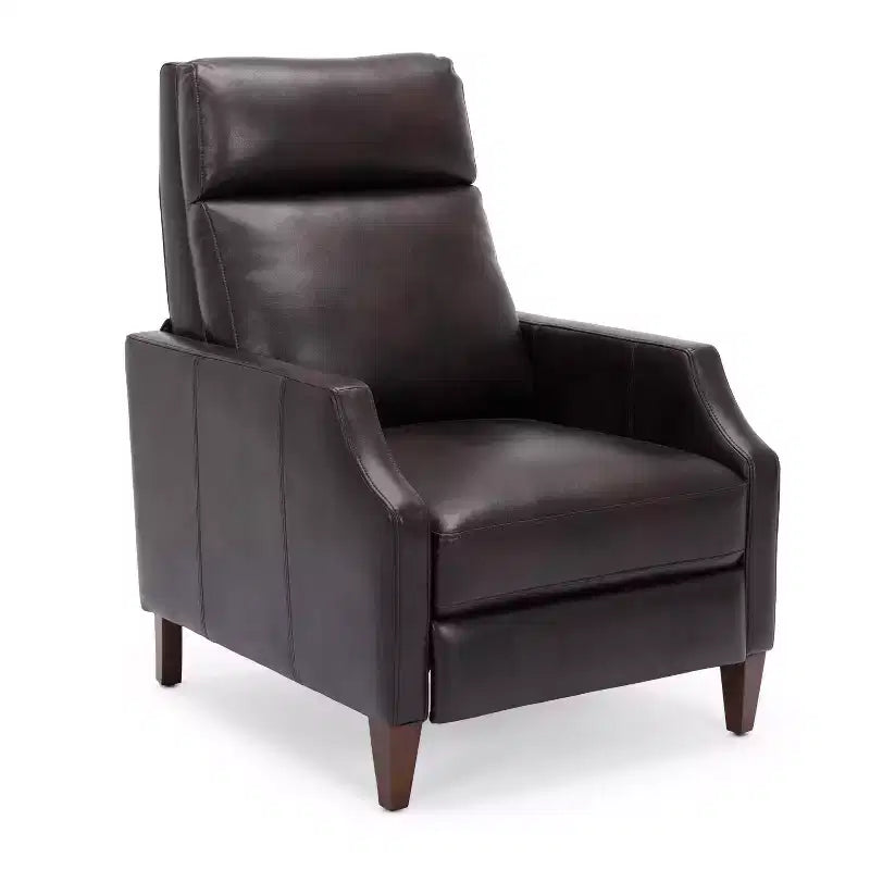 Fauteuil Inclinable Poussoir Fauteuil d'Appoint Fauteuil Inclinable en Similicuir avec Pieds en Bois Massif pour Salon Chambre à Coucher