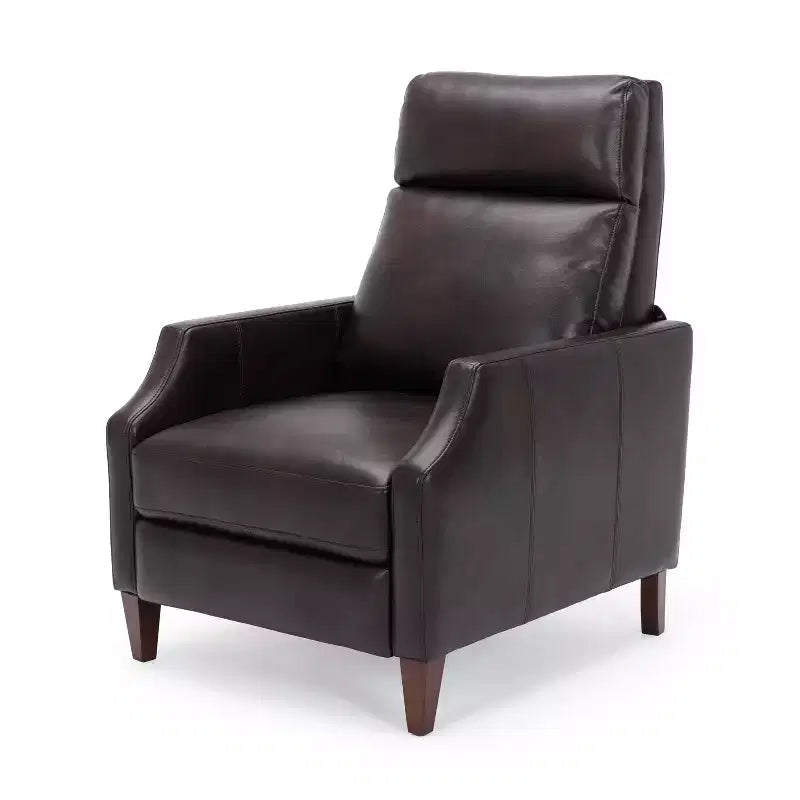 Fauteuil Inclinable Poussoir Fauteuil d'Appoint Fauteuil Inclinable en Similicuir avec Pieds en Bois Massif pour Salon Chambre à Coucher