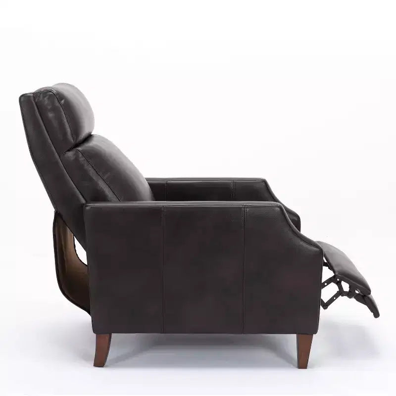 Fauteuil Inclinable Poussoir Fauteuil d'Appoint Fauteuil Inclinable en Similicuir avec Pieds en Bois Massif pour Salon Chambre à Coucher