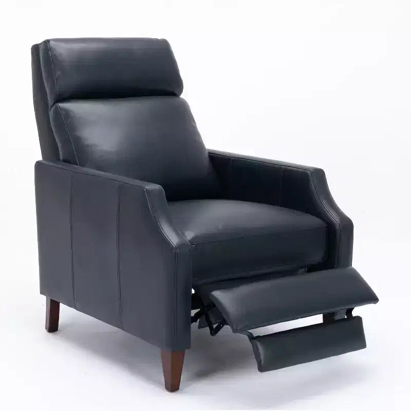 Fauteuil Inclinable Poussoir Fauteuil d'Appoint Fauteuil Inclinable en Similicuir avec Pieds en Bois Massif pour Salon Chambre à Coucher