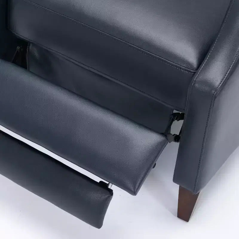 Fauteuil Inclinable Poussoir Fauteuil d'Appoint Fauteuil Inclinable en Similicuir avec Pieds en Bois Massif pour Salon Chambre à Coucher