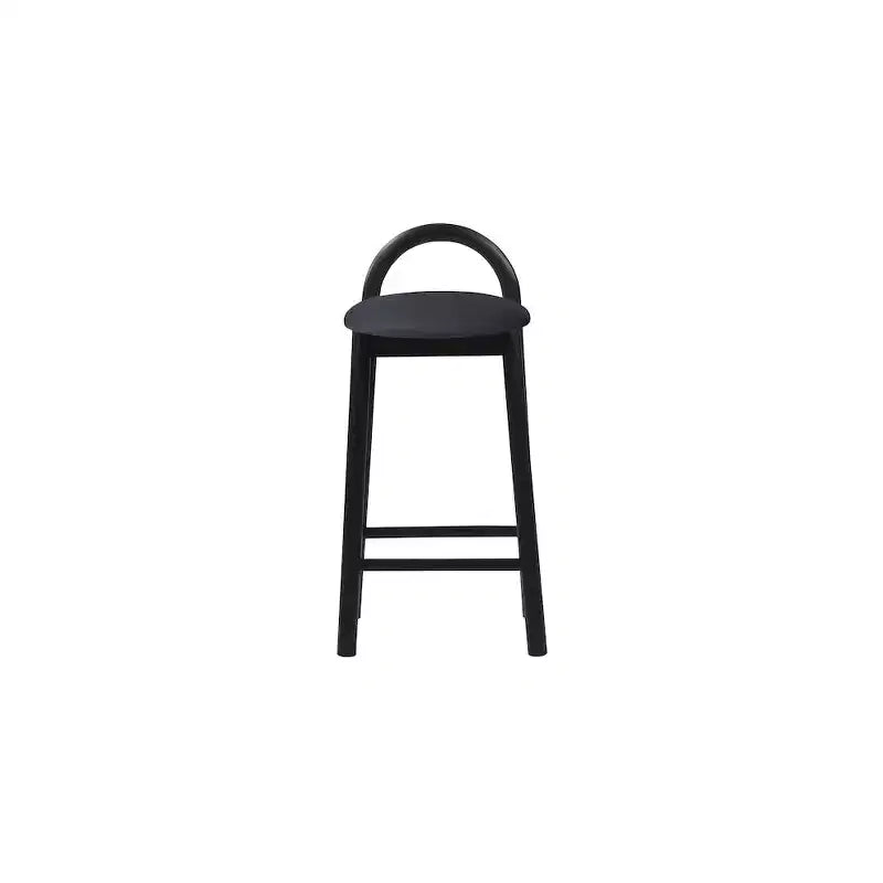 Tabouret en cuir végétalien noir