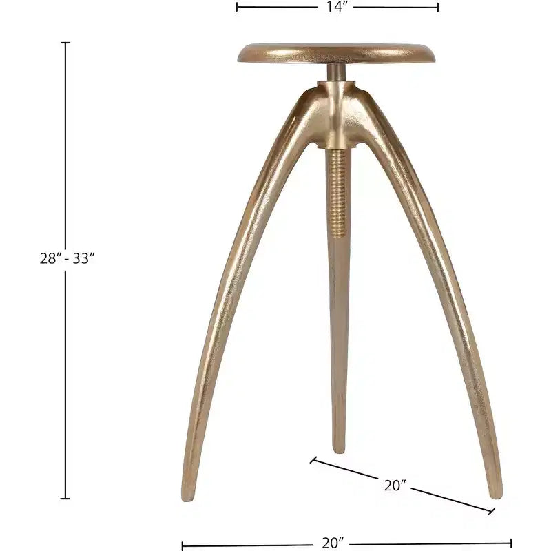 Tabouret de comptoir/bar en aluminium doré