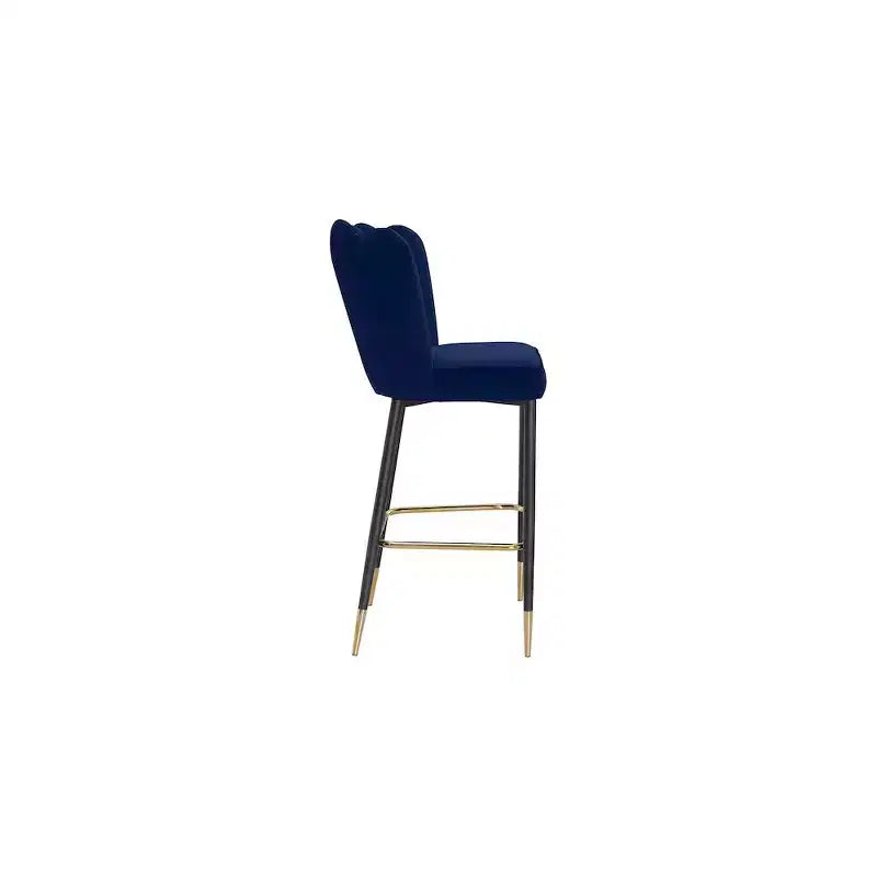 Tabouret en velours marine