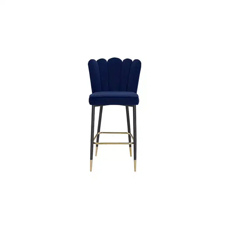 Tabouret en velours marine