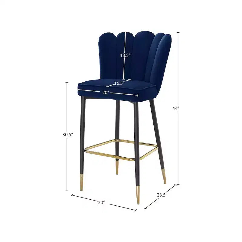 Tabouret en velours marine