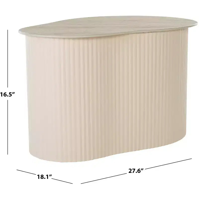 Table d'appoint en céramique grand modèle céramique beige/beige