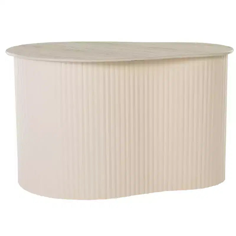 Table d'appoint en céramique grand modèle céramique beige/beige