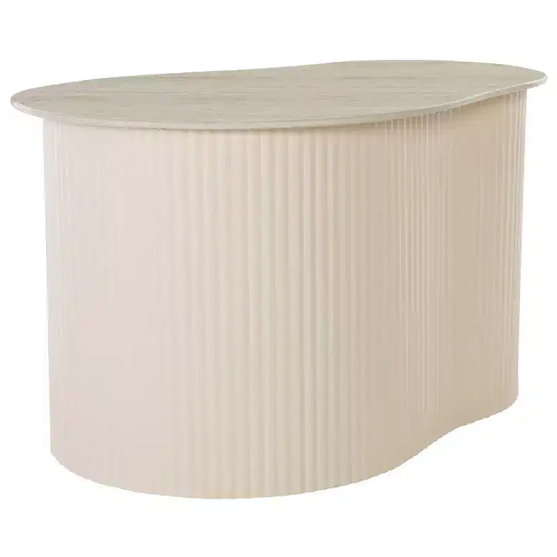 Table d'appoint en céramique grand modèle céramique beige/beige