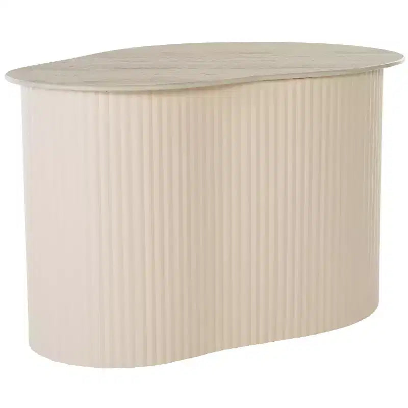 Table d'appoint en céramique grand modèle céramique beige/beige