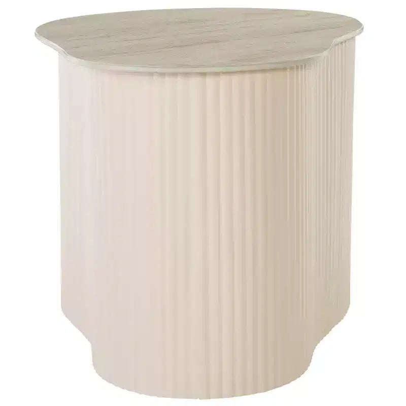 Table d'appoint en céramique grand modèle céramique beige/beige