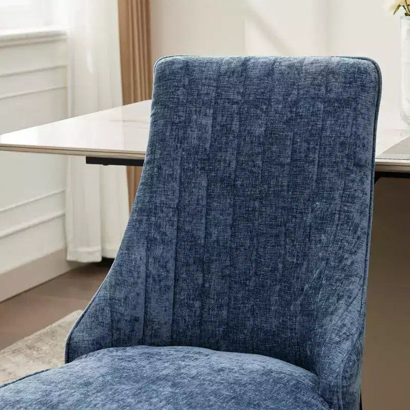 Chaises de salle à manger en chenille, chaises de cuisine modernes avec revêtement en tissu confortable, chaises d'appoint avec pieds plaqués en acier inoxydable
