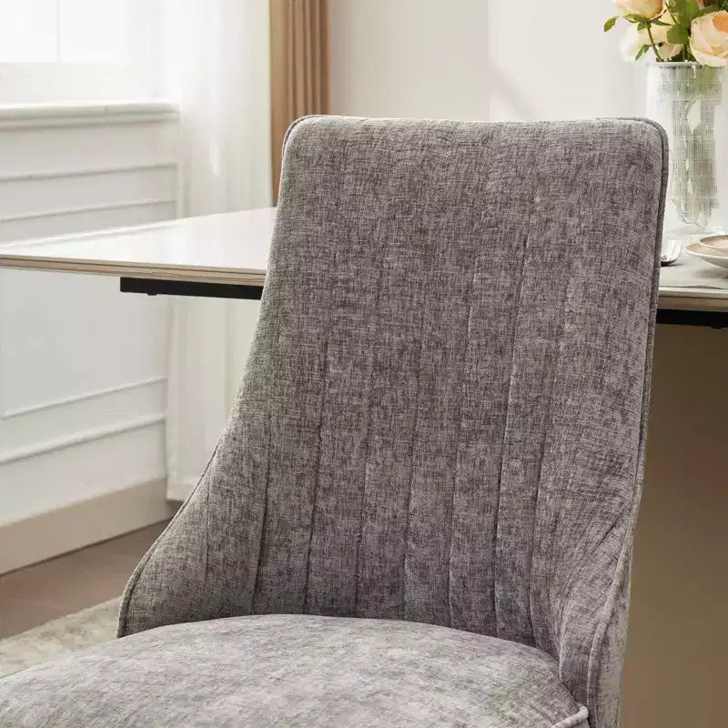 Chaises de salle à manger en chenille, chaises de cuisine modernes avec revêtement en tissu confortable, chaises d'appoint avec pieds plaqués en acier inoxydable