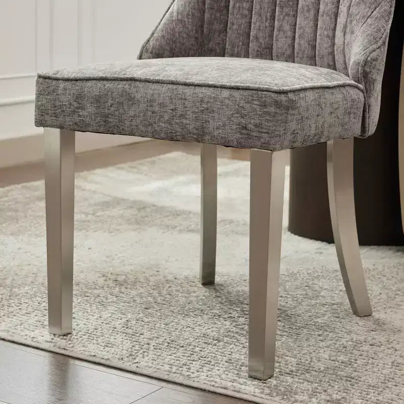 Chaises de salle à manger en chenille, chaises de cuisine modernes avec revêtement en tissu confortable, chaises d'appoint avec pieds plaqués en acier inoxydable