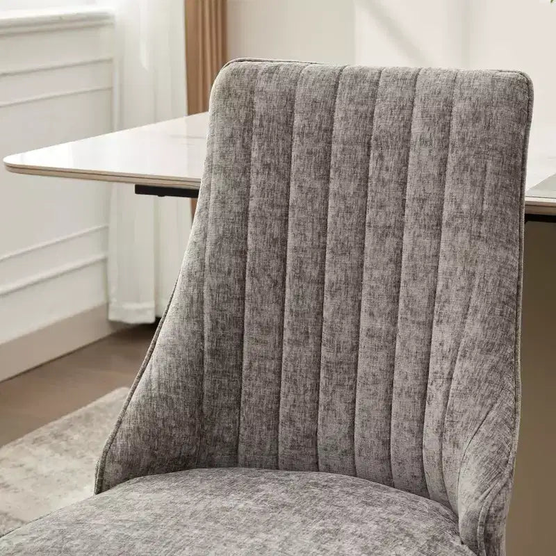 Chaises de salle à manger en chenille, chaises de cuisine modernes avec revêtement en tissu confortable, chaises d'appoint avec pieds plaqués en acier inoxydable