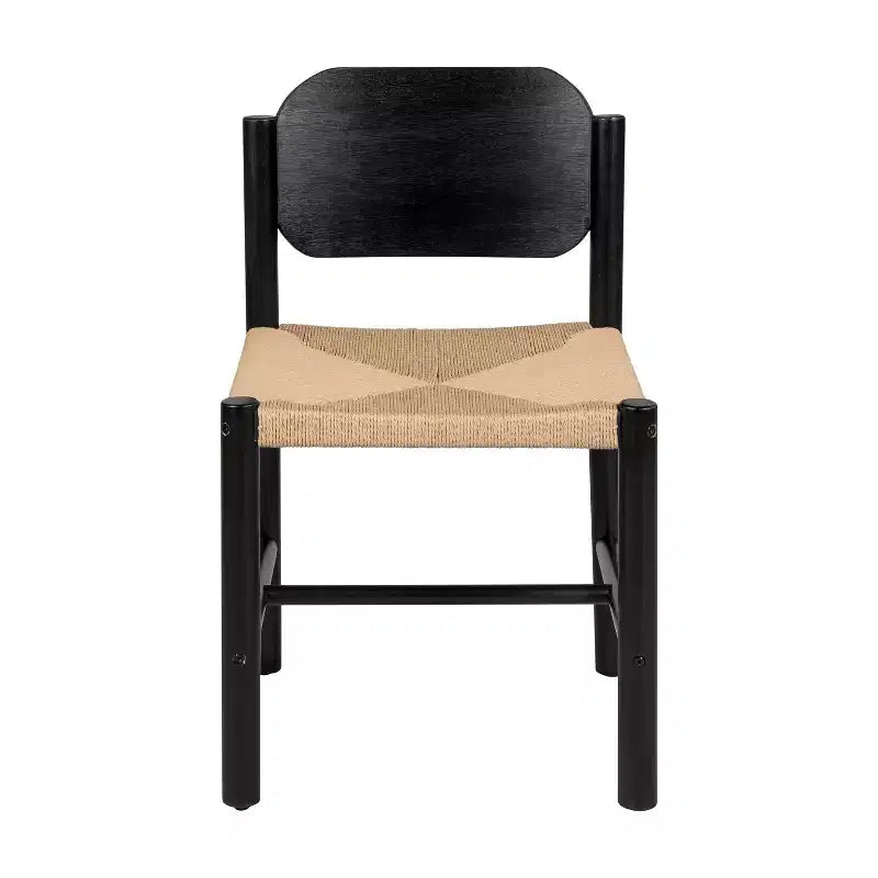 Chaises de salle à manger en bois d'acacia de style Mid-Century Modern avec tressage en corde de papier