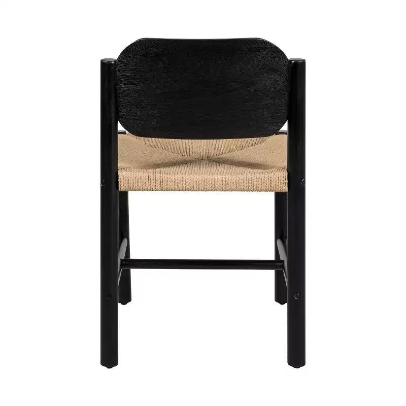 Chaises de salle à manger en bois d'acacia de style Mid-Century Modern avec tressage en corde de papier