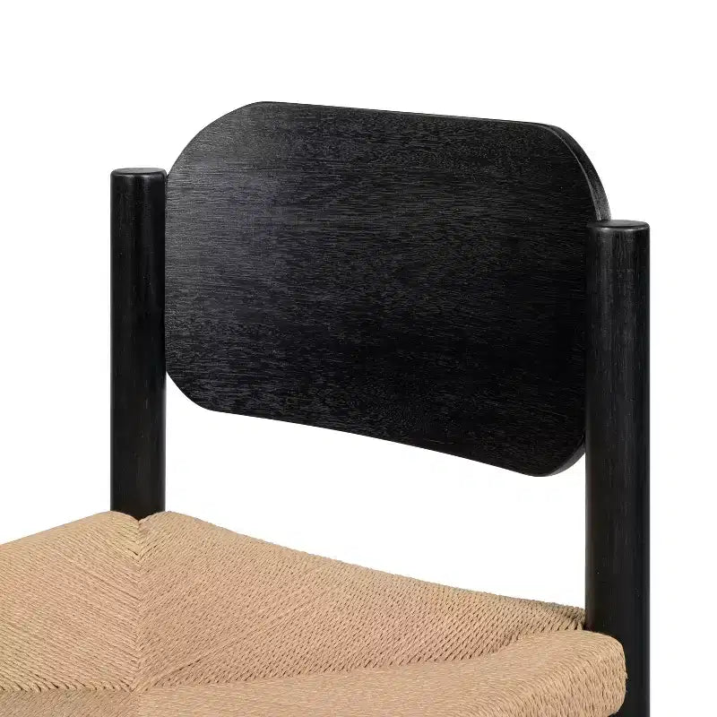 Chaises de salle à manger en bois d'acacia de style Mid-Century Modern avec tressage en corde de papier
